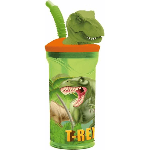 Stor Bicchiere con Cannuccia Stor T-Rex Verde