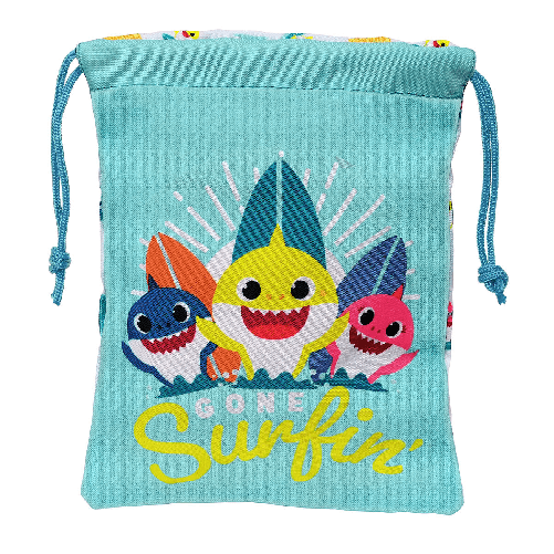 Baby Shark Cestino per la Merenda Baby Shark Surfing Azzurro Bianco PVC 20 x 25 x 1 cm Sacco