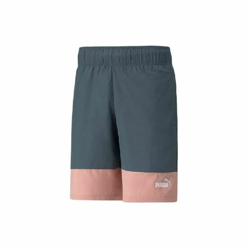 Puma Pantaloni Corti Sportivi da Uomo Puma Power Colorblock Grigio scuro