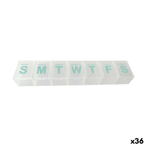 BigBuy Home Portapillole Settimanale 22,8 x 4,8 x 2,5 cm (36 Unità)