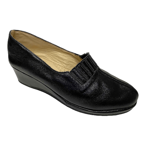 GLORIA VARESE SCARPE SANDALO MOCASSINI ZEPPA DONNA GLORIA VARESE 242 PELLE NERO ORIGINALE AI Taglia 36,Colore Nero