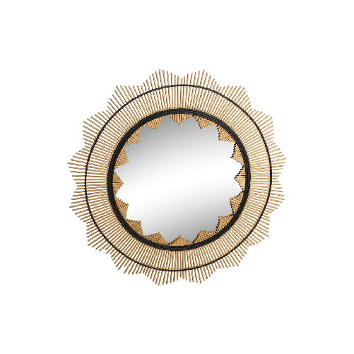 Specchio da parete DKD Home Decor Marrone Nero Naturale Coloniale 90 x 2 x 90 cm