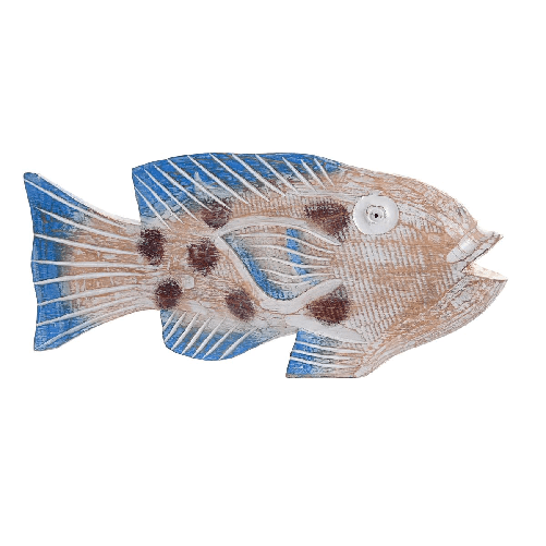 DKD Home Decor Statua Decorativa DKD Home Decor 40 x 5 x 18 cm Naturale Azzurro Pesce Mediterraneo