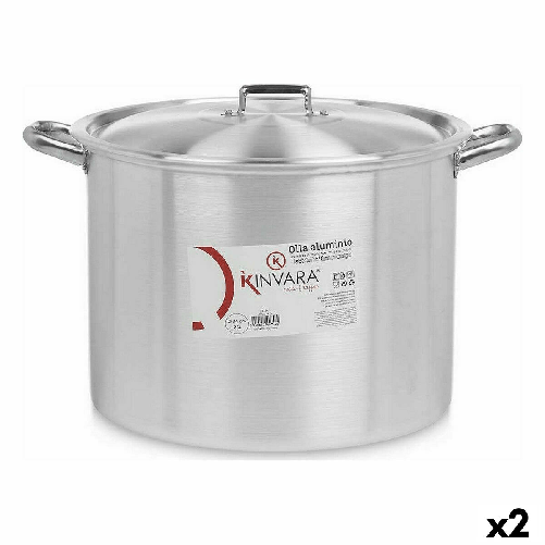 Kinvara Pentola con Coperchio Ø 34 cm Argentato Alluminio (2 Unità)