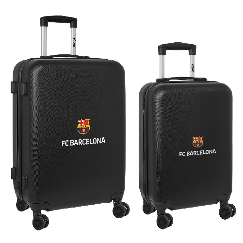 F.C. Barcelona Set di valigie F.C. Barcelona + mediano 24 Trolley Nero 40 x 63 x 26 cm (2 Pezzi)