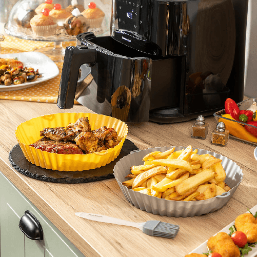 InnovaGoods Cestini in Silicone con Pennello per Friggitrice ad Aria Mollicon InnovaGoods 2 Unità