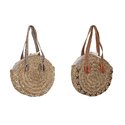 DKD Home Decor Borsa a Spalla DKD Home Decor 41 x 10 x 66 cm Marrone Arancio Verde Erba di mare (2 Unità)