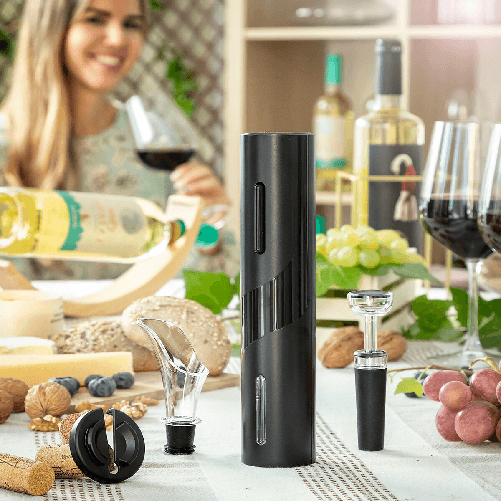 InnovaGoods Cavatappi Elettrico con Accessori per Vino Corking InnovaGoods V0103380