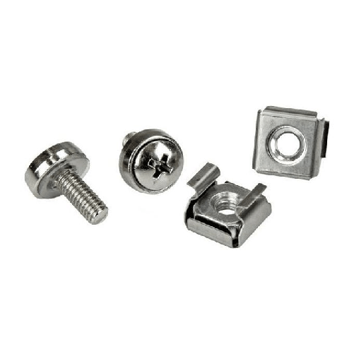 StarTech.com Confezione da 100 viti di fissaggio M5 e dadi ingabbiati per armadi server rack