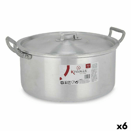 Kinvara Casseruola con coperchio Kinvara 100008 Argentato 6,5 L 35 x 16 x 28 cm (6 Unità)