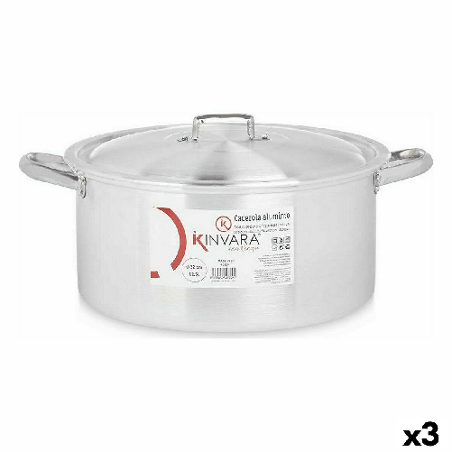 Kinvara Casseruola con coperchio Kinvara 100011 Argentato 12,5 L (3 Unità)