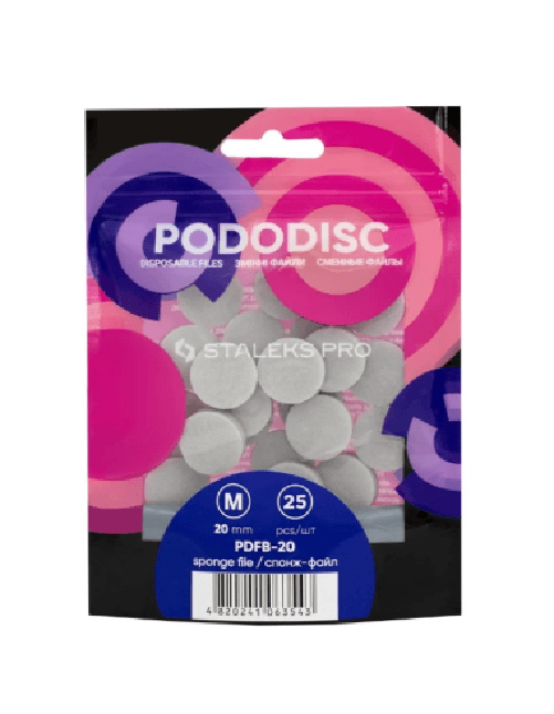Staleks Pro Dischi di ricambio in Spugna Pododisc per Pedicure Misura M 25 Pz