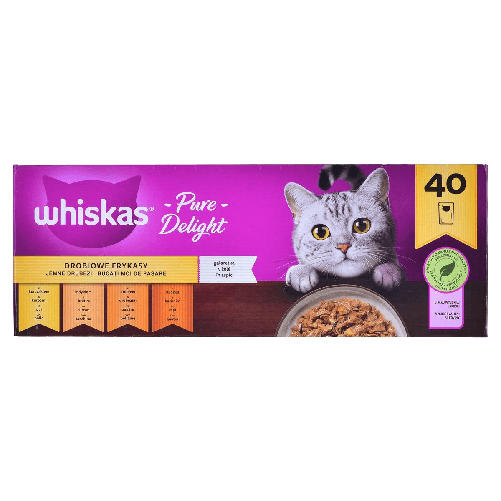Whiskas Cibo per gatti Whiskas Pure Delight Pollo Tacchino Anatra Uccelli 40 x 85 g