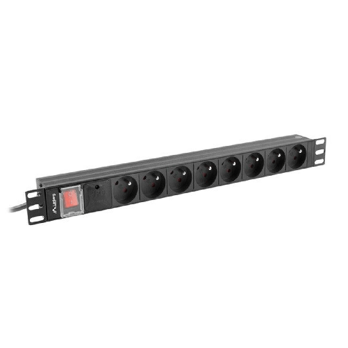 Lanberg Multipresa 19" 8 Tomas Schuko con On/Off Switch Lanberg PDU-08E-0200-BK (2 m)
