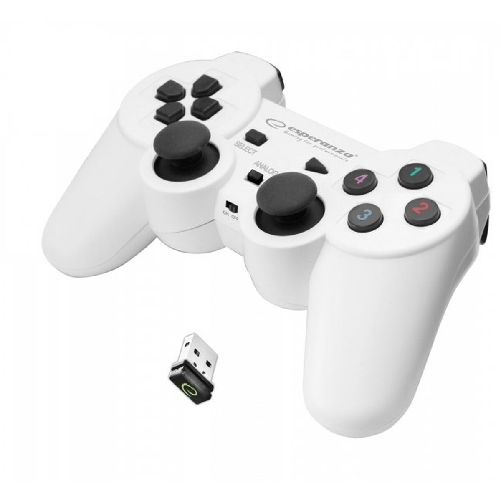 Esperanza Telecomando Gaming Senza Fili Esperanza Gladiator GX600 USB 2.0 Bianco PC PlayStation 3