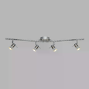 SearchLight Plafoniera Lineare Moderna Ariete Acciaio Cromo Argento 4 Luci Gu10