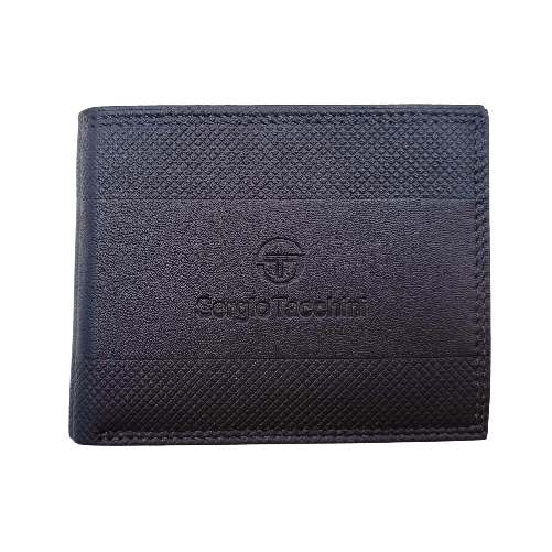 Sergio Tacchini PORTAFOGLIO DA UOMO SERGIO TACCHINI BLU NAVY IN VERA PELLE CON GOFFRATURA LATERALE - K50085P029NAV