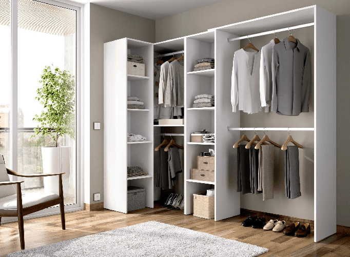 Dmora Guardaroba Dmagrin, Struttura per cabina armadio angolare