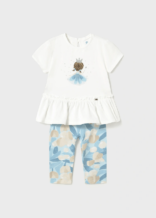MAYORAL COMPLETO T SHIRT LEGGINGS NEONATA MAYORAL 1735 01735 28 BLU ORIGINALE PE 2025 Taglia 18 mesi,Colore Blu