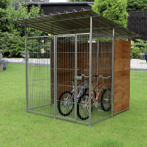 SIDERBOX Bike box per biciclette da esterno coperto retro in legno zincatura elettrolitica da 200x200xh180