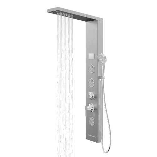 OGOMONDO Colonna doccia shine acciaio 4 funzioni luce led display temperatura 2 finiture *** finitura