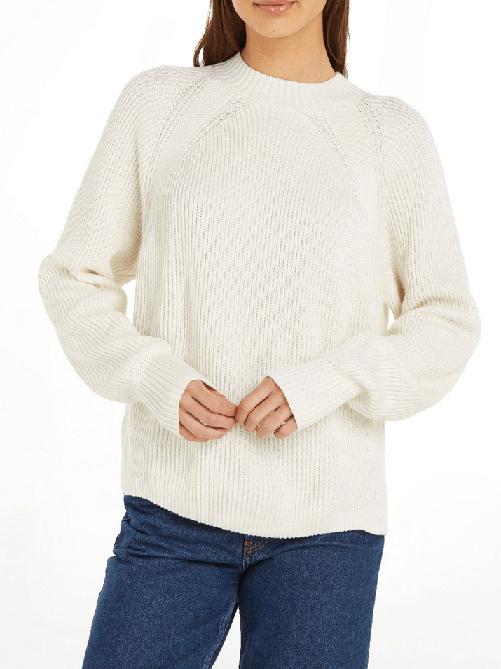 MAGLIONE MAGLIA DONNA CALVIN KLEIN JEANS J20J223614 BEIGE ORIGINALE AI 2025 M Beige