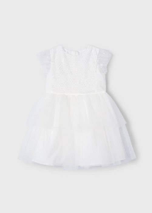 MAYORAL ABITO VESTITO ABITI BAMBINA MAYORAL 3914 03914 TULLE 51 BIANCO ORIGINALE PE 2025 Taglia 4 anni,Colore Bianco