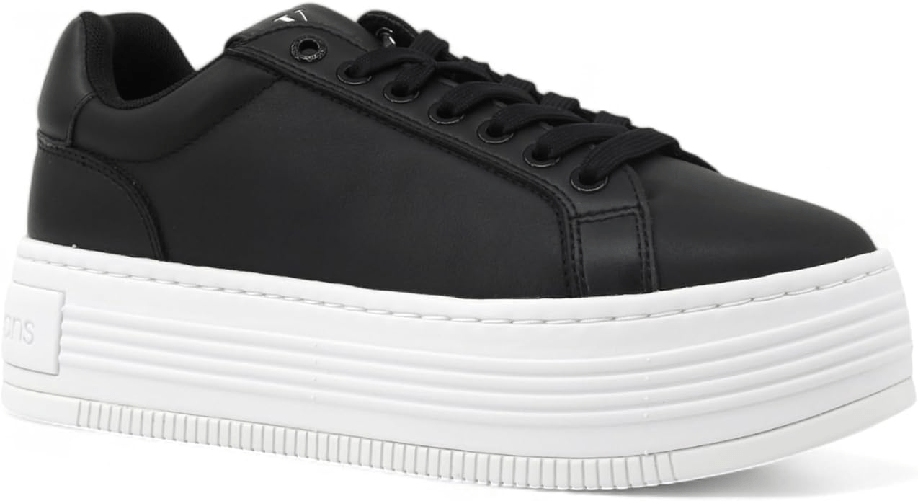 CALVIN KLEIN JEANS SCARPE SNEAKERS DONNA CALVIN KLEIN JEANS YM0YM01589 PELLE NERO ORIGINALE AI 2025 Taglia 38,Colore Nero