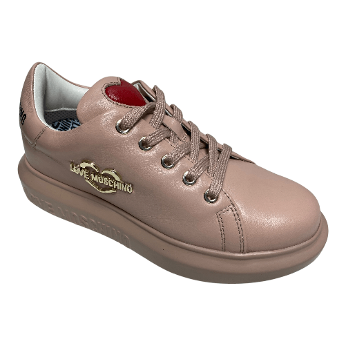 LOVE MOSCHINO SCARPE SNEAKERS DONNA LOVE MOSCHINO JA15204C1DIA999B PELLE ORIGINALE AI 2024 Taglia 37,Colore Rosa