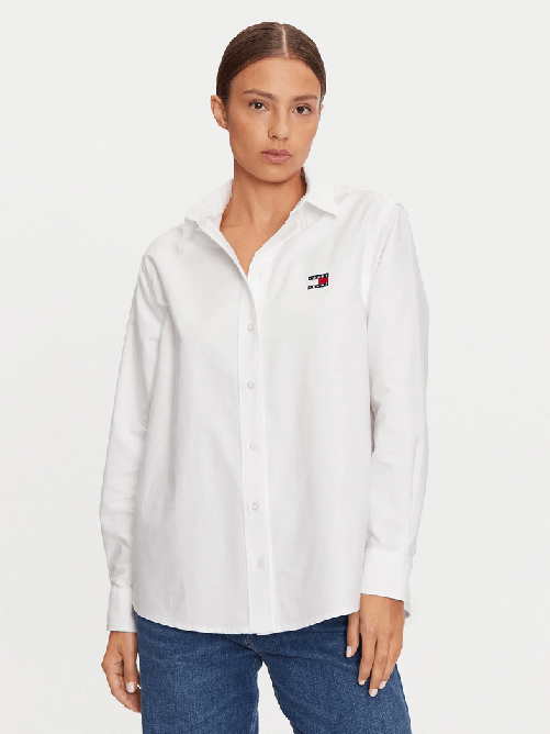 TOMMY JEANS CAMICIA CAMICIE DONNA TOMMY JEANS DW0DW19709 COTONE BIANCO ORIGINALE AI 2025 Colore Bianco,Taglia L