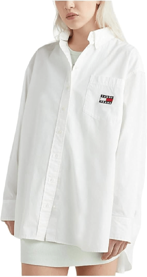 TOMMY JEANS CAMICIA CAMICIE DONNA TOMMY JEANS DW0DW15199 COTONE BIANCO ORIGINALE AI 2025 Colore Bianco,Taglia S
