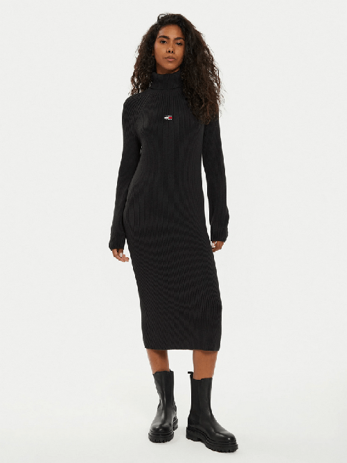 TOMMY JEANS ABITO VESTITO LUNGO DONNA TOMMY JEANS DW0DW19815 NERO ORIGINALE AI 2025 Colore Nero,Taglia XS