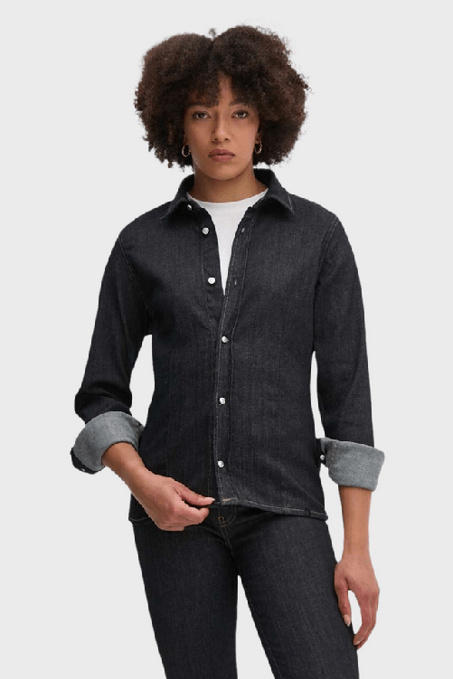 CAMICIA CAMICIE DONNA CALVIN KLEIN JEANS J20J224052 COTONE NERO ORIGINAL AI 2025 L Nero