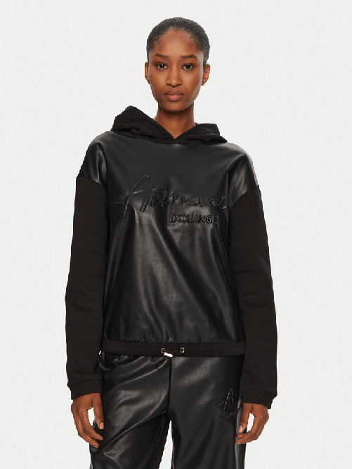 AX ARMANI EXCHANGE MAGLIA FELPA FELPE DONNA AX ARMANI EXCHANGE 6DYM91 YJFLZ NERO ORIGINALE AI 2025 Colore Nero,Taglia L