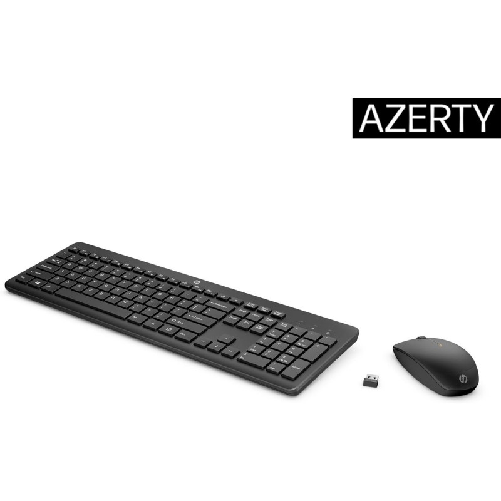 HP Tastiera e Mouse HP 3L1F0AA Azerty Francese Bianco Nero