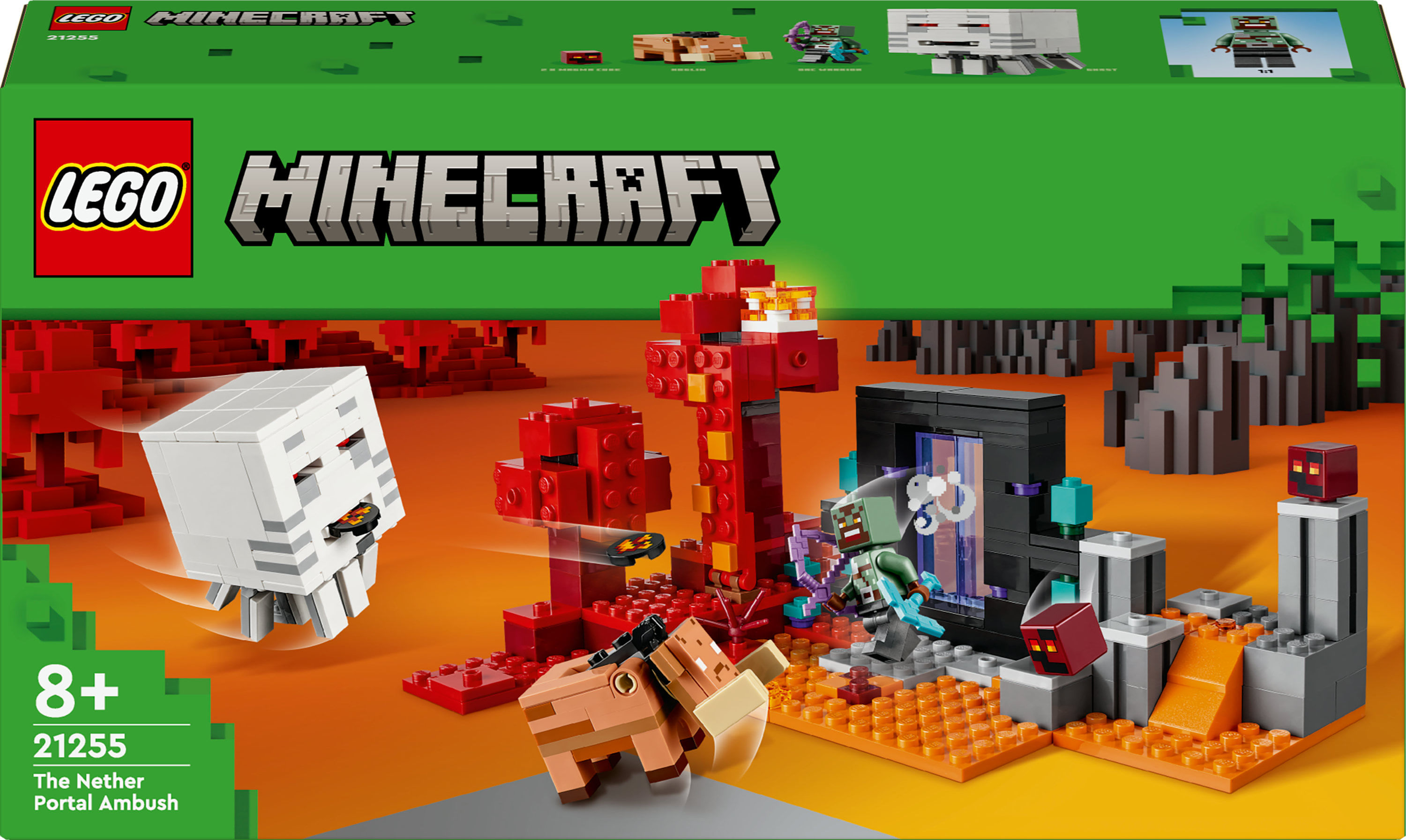 LEGO Minecraft 21255 Agguato nel Portale del Nether, Gioco per Bambini di 8+ Anni