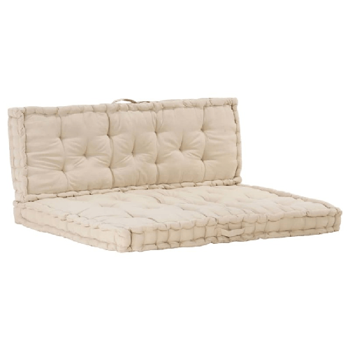 VidaXL Cuscini per Pallet e Pavimento 2 pz in Cotone Beige