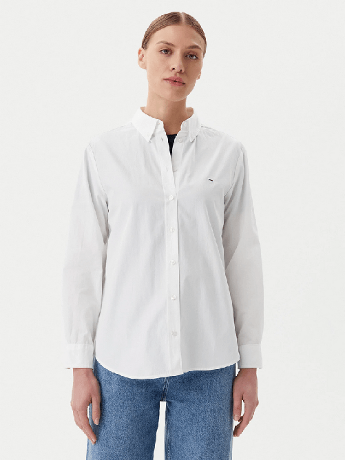 CAMICIA CAMICIE DONNA TOMMY JEANS DW0DW20290 COTONE BIANCO ORIGINALE PE 2025 S Bianco