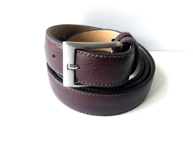 ARTIGIANALE CINTA CINTURA CINTURE UOMO ARTIGIANALE VERA PELLE VITELLO MARRONE FIBBIA Colore Marrone,Taglia 54/56 125 cm