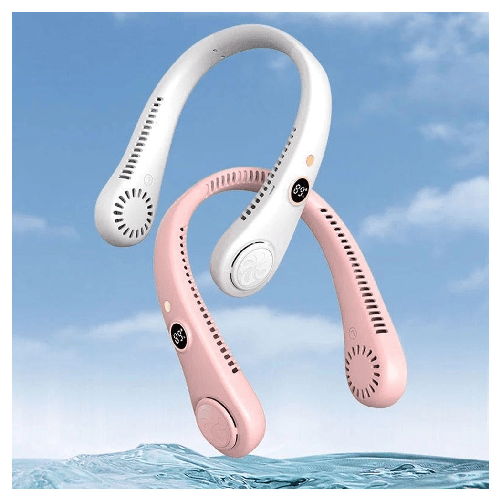 Ventilatore Portatile Da Collo Ricaricabile Usb 9000mah 5 Velocità Indicatore Batteria -