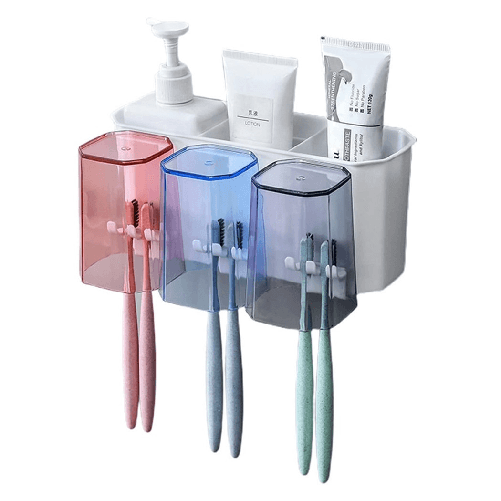 Portaspazzolino Creativo Da Parete Per Dentifricio Con Cuscinetti Adesivi Per Bagno -