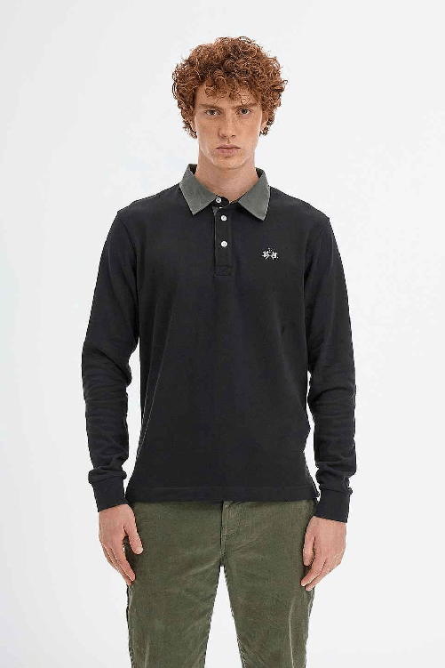 LA MARTINA MAGLIA POLO UOMO LA MARTINA UMP007 JS005 COTONE 09999 NERO ORIGINALE AI 2024 Taglia L,Colore Nero