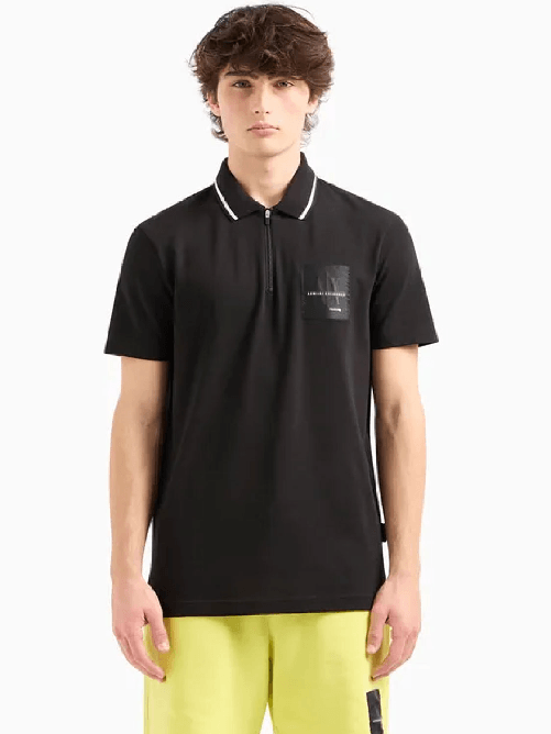 AX ARMANI EXCHANGE MAGLIA T SHIRT POLO UOMO AX ARMANI EXCHANGE 3DZFJA ZJXHZ 1200 ORIGINALE PE 2024 Colore Nero,Taglia M