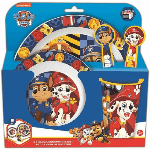The Paw Patrol Set di stoviglie per bambini The Paw Patrol Boy Rescue Pups 5 Pezzi