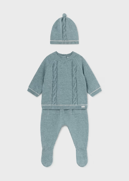 MAYORAL COMPLETO MAGLIA GHETTINA CAPPELLO NEONATO MAYORAL 2511 02511 71 ORIGINAL AI 2025 Colore Blu,Taglia 1 / 2 mesi