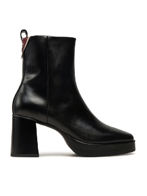 TOMMY HILFIGER SCARPE TRONCHETTO DONNA TOMMY HILFIGER FW0FW08100 PELLE NERO ORIGINALE AI 2025 Colore Nero,Taglia 40