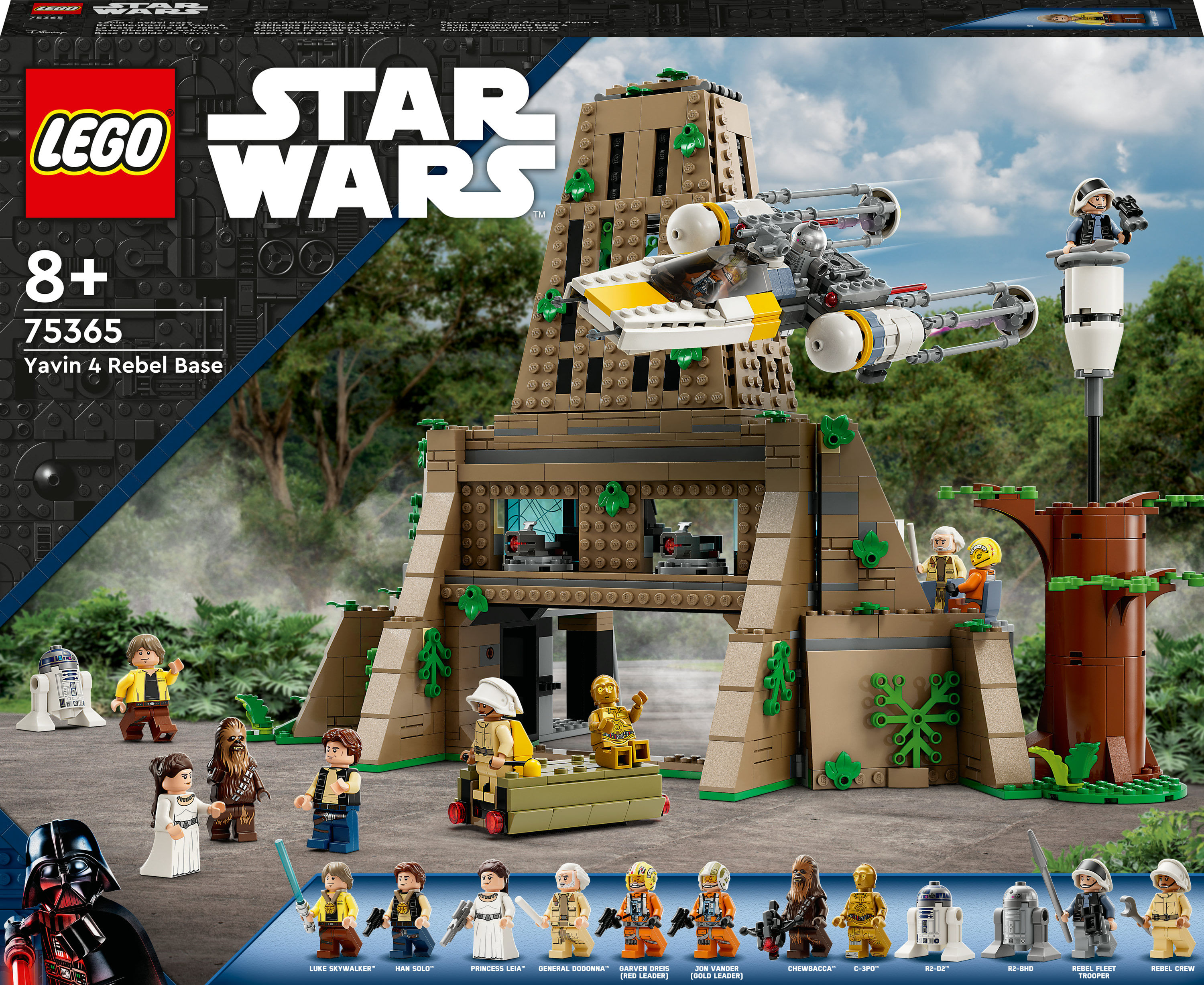 LEGO 75365 Star Wars: A New Hope Base Ribelle su Yavin 4 con 10 Minifigure, 2 Droidi, Starfighter Y-wing e Sala Comando