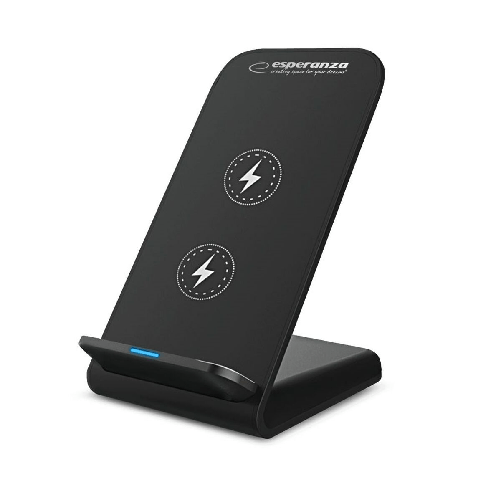 Esperanza Caricabatterie senza fili con Supporto per Cellulari Esperanza EZC101 Nero