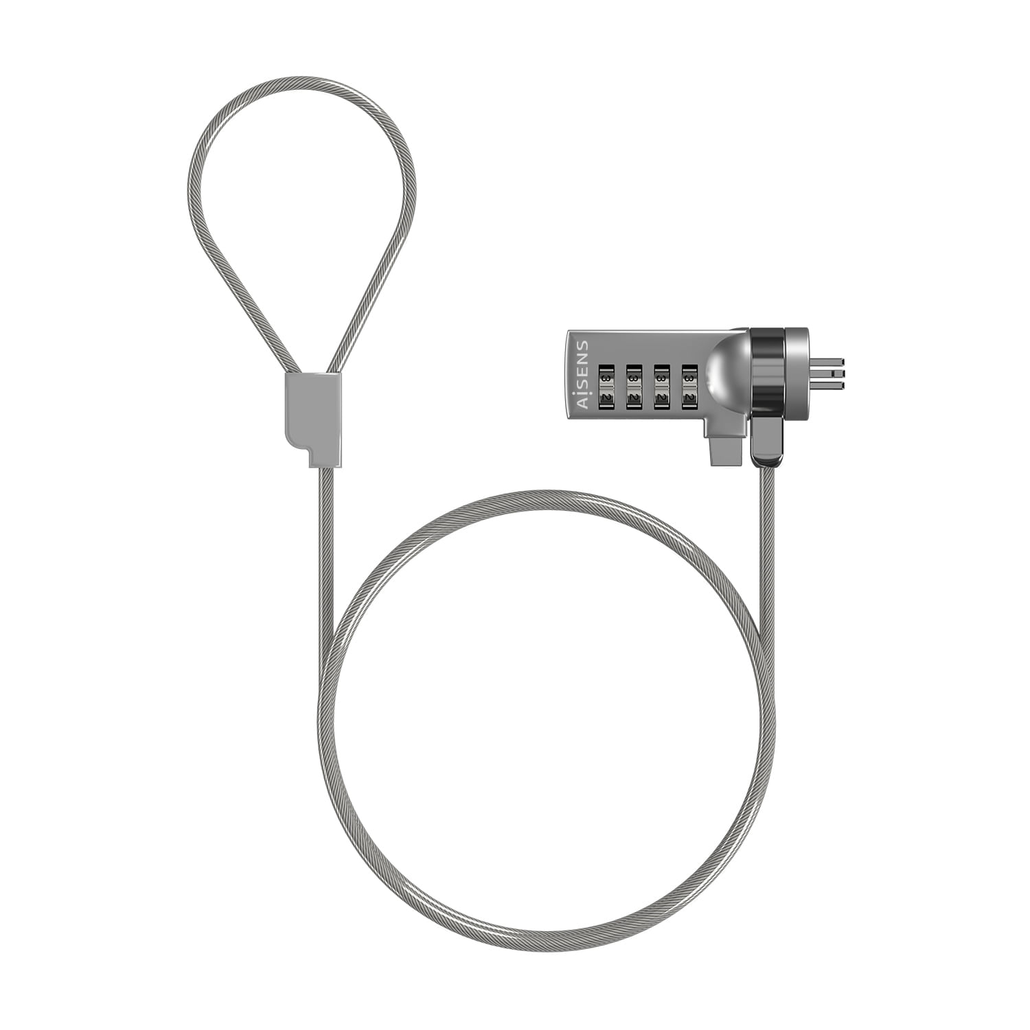 AISENS ASLK-D40N01-SL cavo di sicurezza Argento 1,5 m