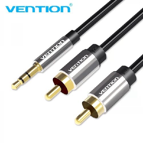 Vention Cavo stereo Vention Jack 35 maschio a 2 RCA maschio BCFBI - 5 m - Nero